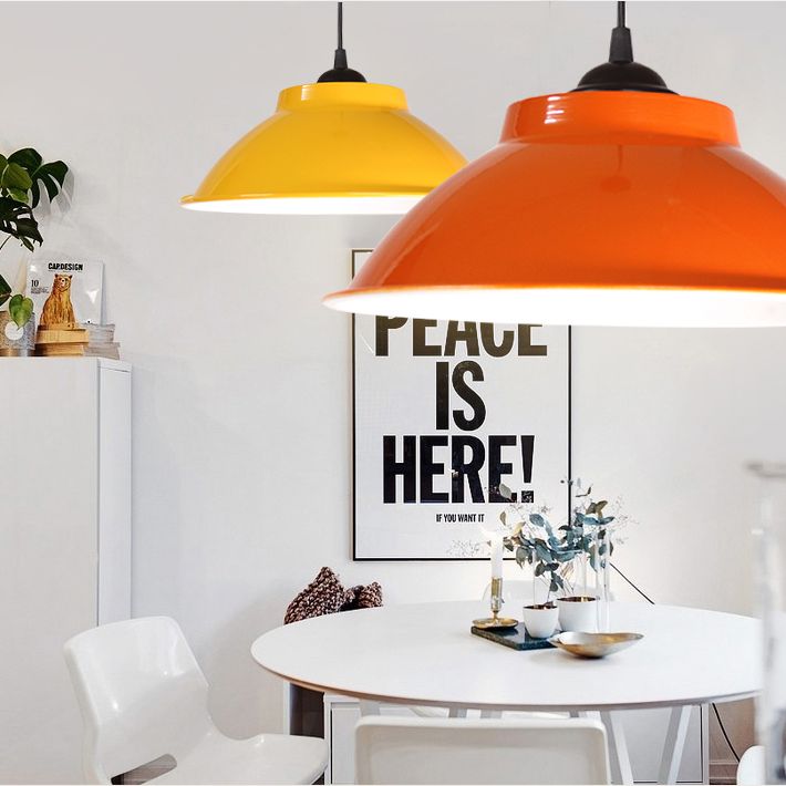 Aluminum Bell Suspension Pendant Light Industrial 1 Head Dining Room Drop Lighting