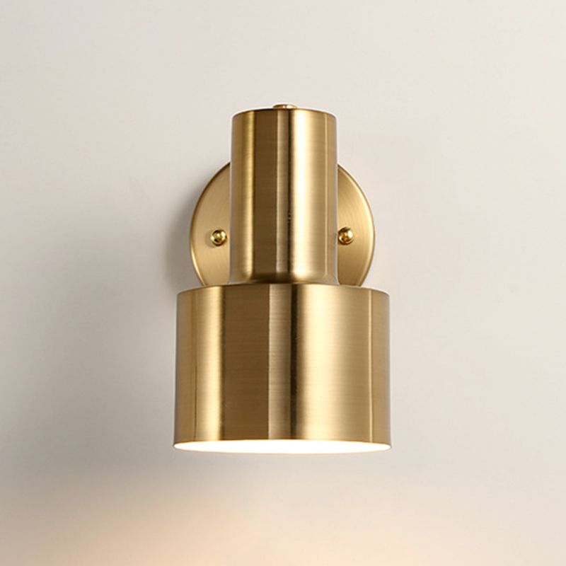 Cylindre Lumière murale de salle de bain Métal Mémordial de style moderne Appiculture de lumière en or