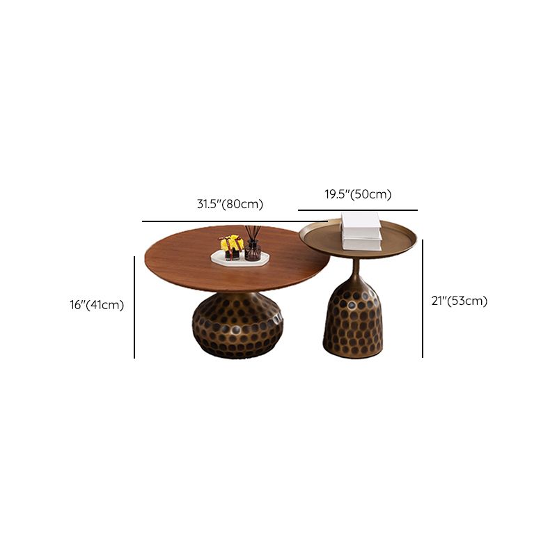 Pedestal Coffee Table Contemporary Solid Wood Coffee Cocktail Table