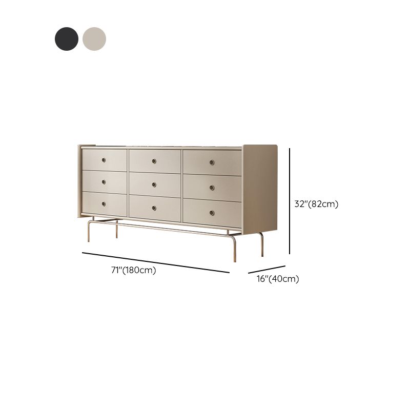 Horizontal Double Dresser Contemporary Dresser with Storage for Home
