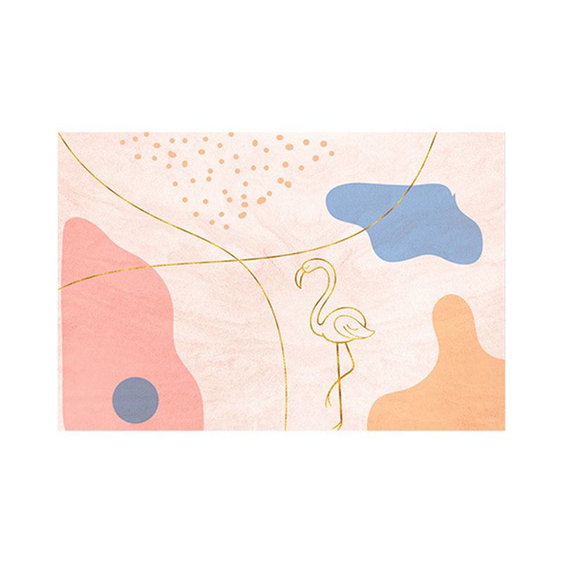 Purple Contrast Color Rug Polyester Modern Rug Washable Rug for Living Room