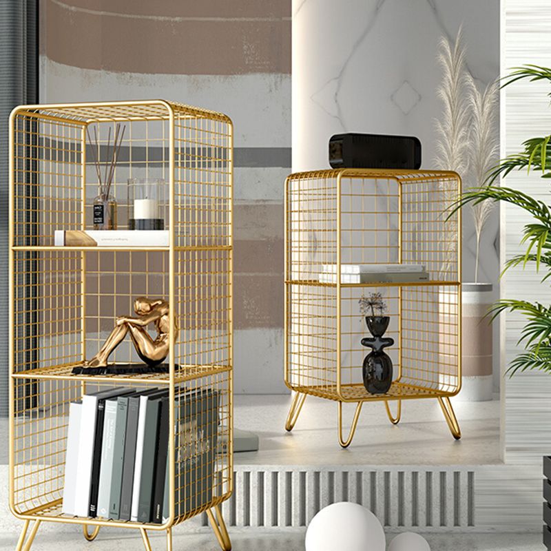 Modern Style Bookshelf Standard Vertical Closed Back Metal Bookcase