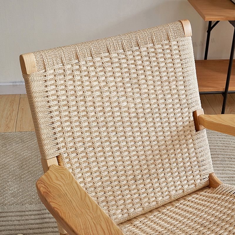 Scandinavian Wood Accent Armchair Solid Wood Frame Accent Armchair