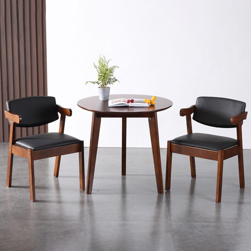 Runde Form moderner Esstisch Holzfarbe fester Tisch mit Gummiholz Massivholz