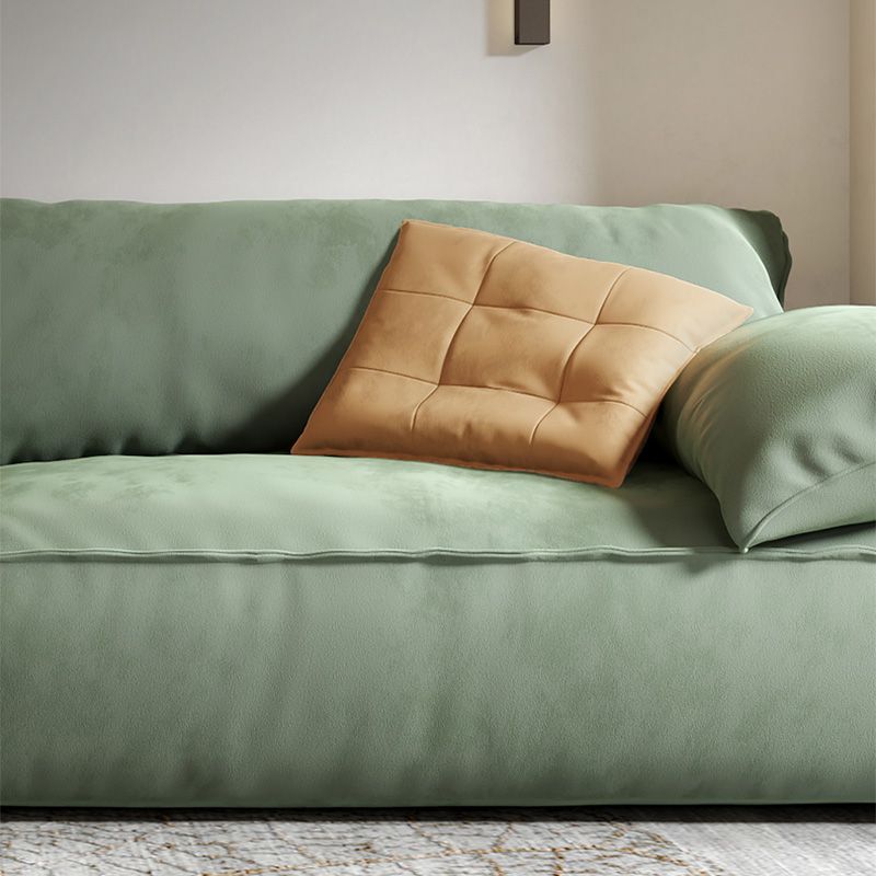 Stationary Slipcovered Living Room Pillow Top Arm Green Cushions Sofa