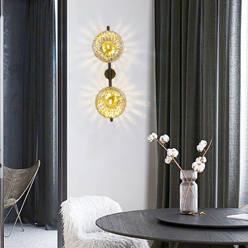 Modern Round Disc Wall Light Sconces Glass Sconce Lights for Living Room