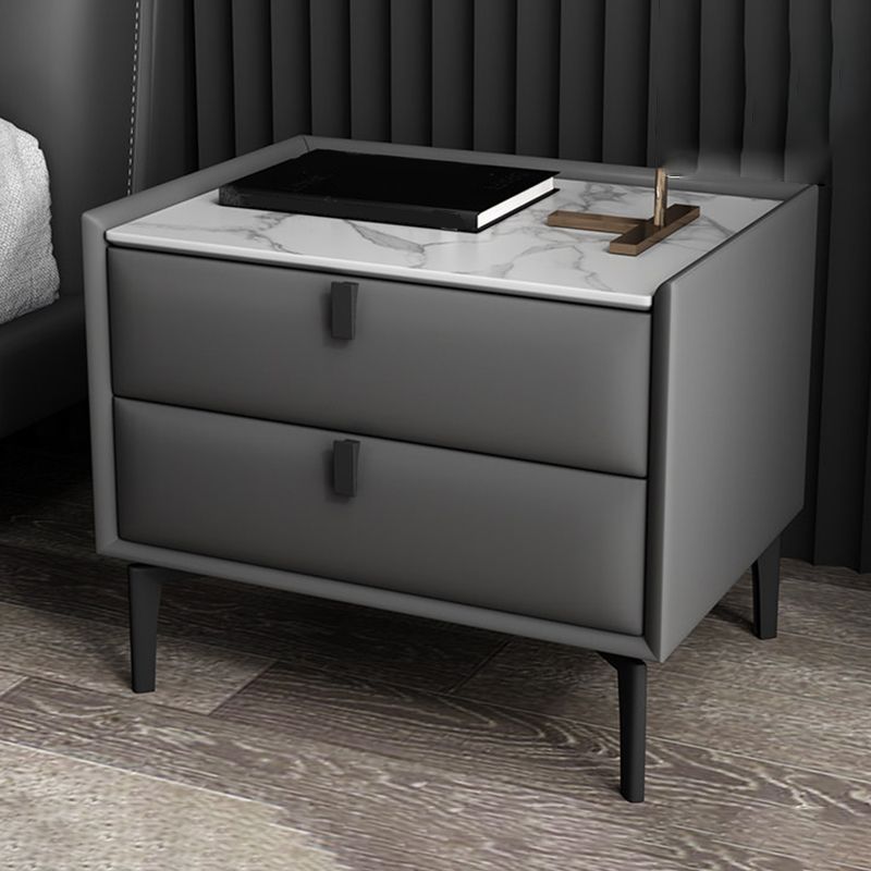 Contemporary Solid Wood Nightstand 18.5" Tall 2 - Drawer Nightstand