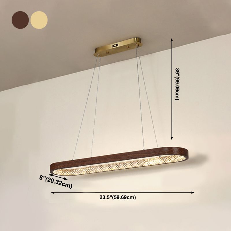 1 Light Oval Island Lights Contemporary Metal Island Pendants for Kitchen