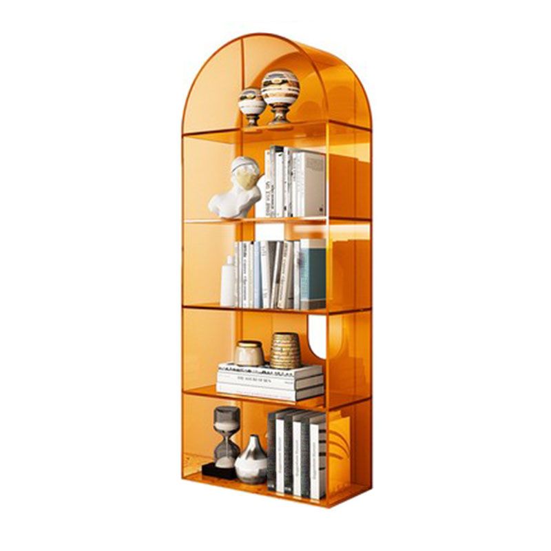Contemporary Open Back Bookshelf Acrylic Shelf Bookcase with Shelves