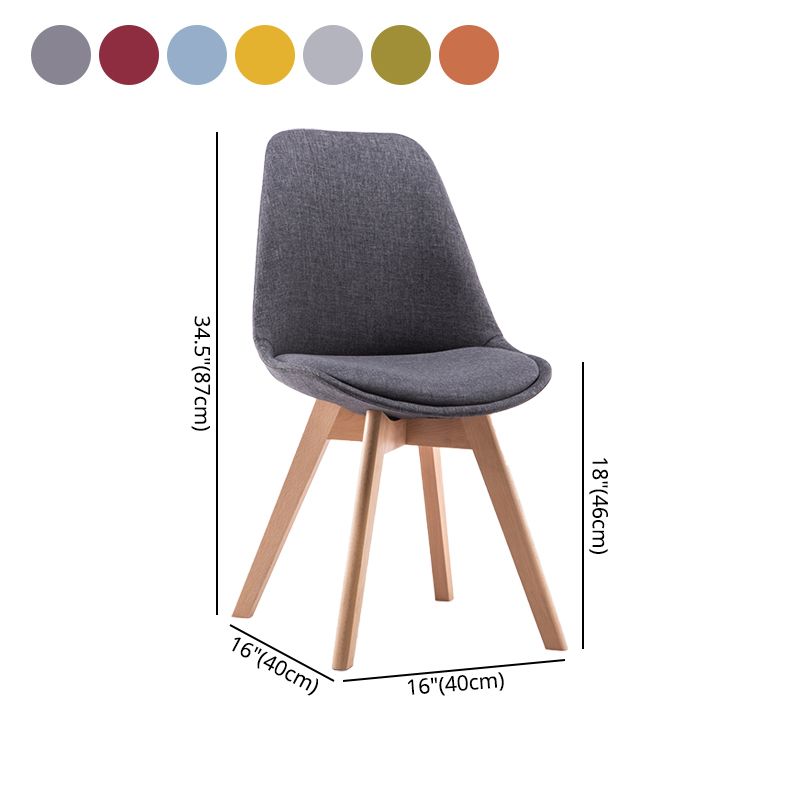 Fabric Scandinavian Conference Room Side Chair Matte Finish Parsons Dining Chair