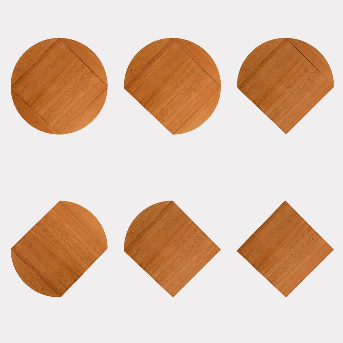 Modern Solid Wood Drop Leaf Round Top Dining Table with 4 Legs