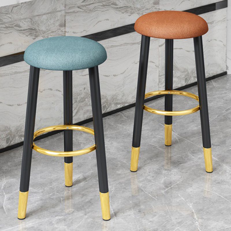 Scandinavian Home Backless Stool Matte Finish Upholstered Bar Stools
