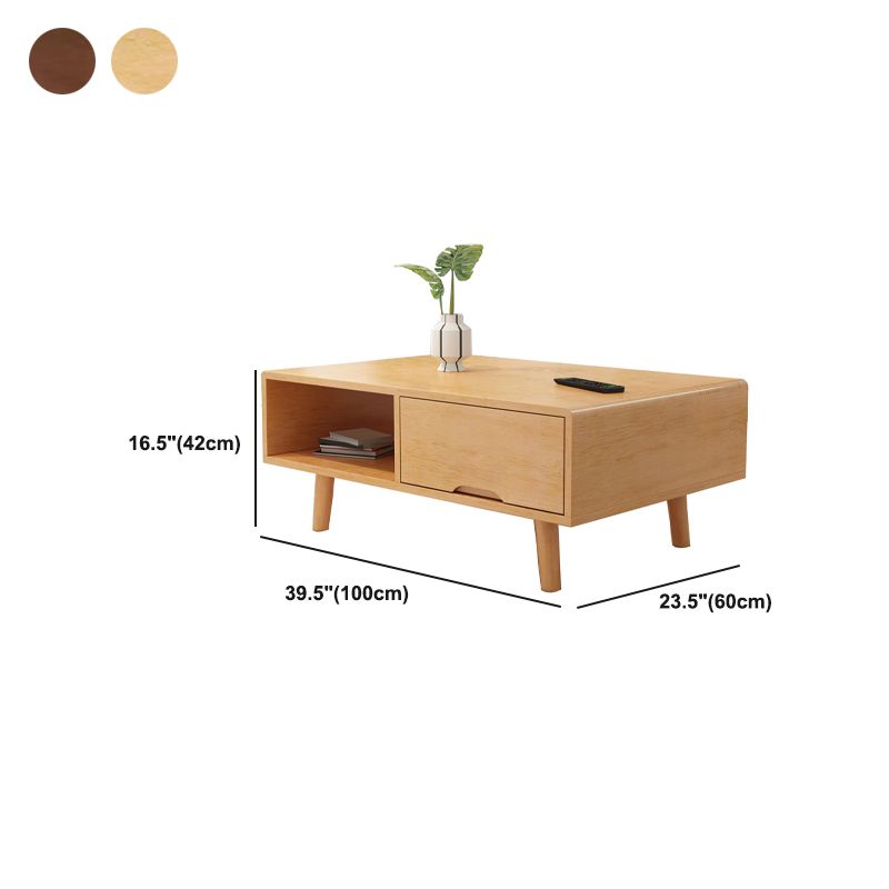 Rectangular/square 4 Legs Base Solid Wood Table Nordic Style Coffee Table