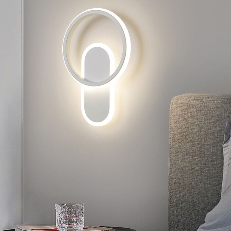 Single White Modernism Wall Mounted Sconce LED Statement Wall Light