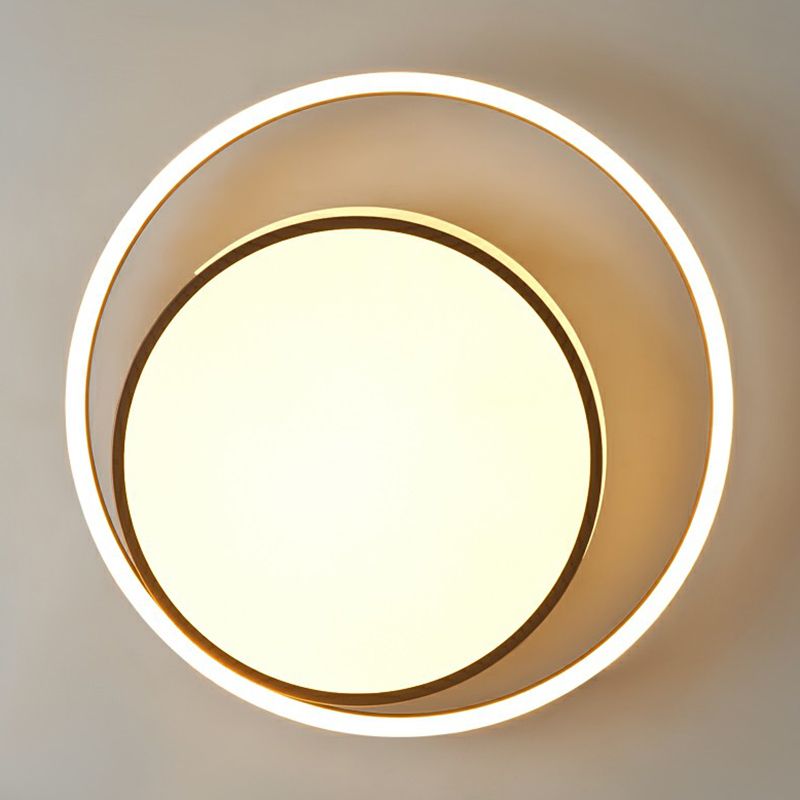 Nordic Round Ceiling Flush Mount Light Metal Corridor LED Flush Mount Lamp in White
