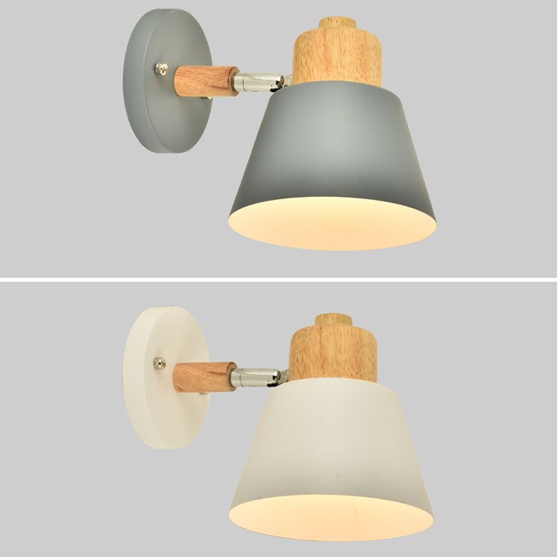 Semplicità nordica semplicità conica illuminazione con applique a parete metallizzata lampada montata per camera da letto per camera da letto