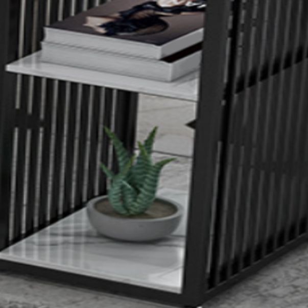 Glam 1/3 Pieces Bar Table Set Rectangle Stone Counter Table with High Stools for Balcony