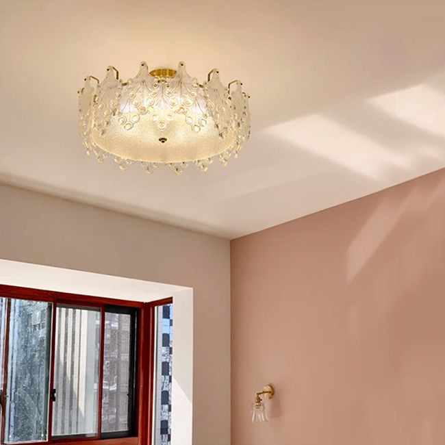Nordic Glass Ceiling Light Simple Flush Mount Light Fixture for Sitting Room