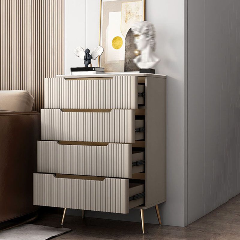 15.6-inch Width Glam Storage Chest Stone Dresser with 4/5 Drawers