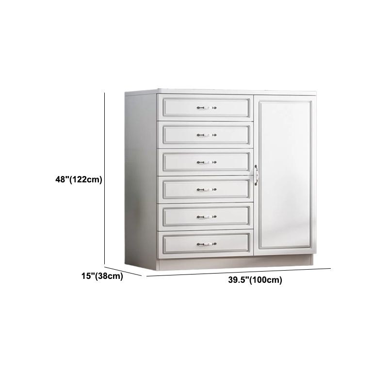 Contemporary Storage Chest White Wood Vertical Dresser for Bedroom