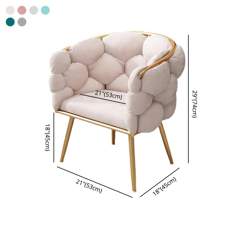 Chaise de salle à manger sans accoudoirs en velours scandinave, chaise simple rembourrée à dossier solide