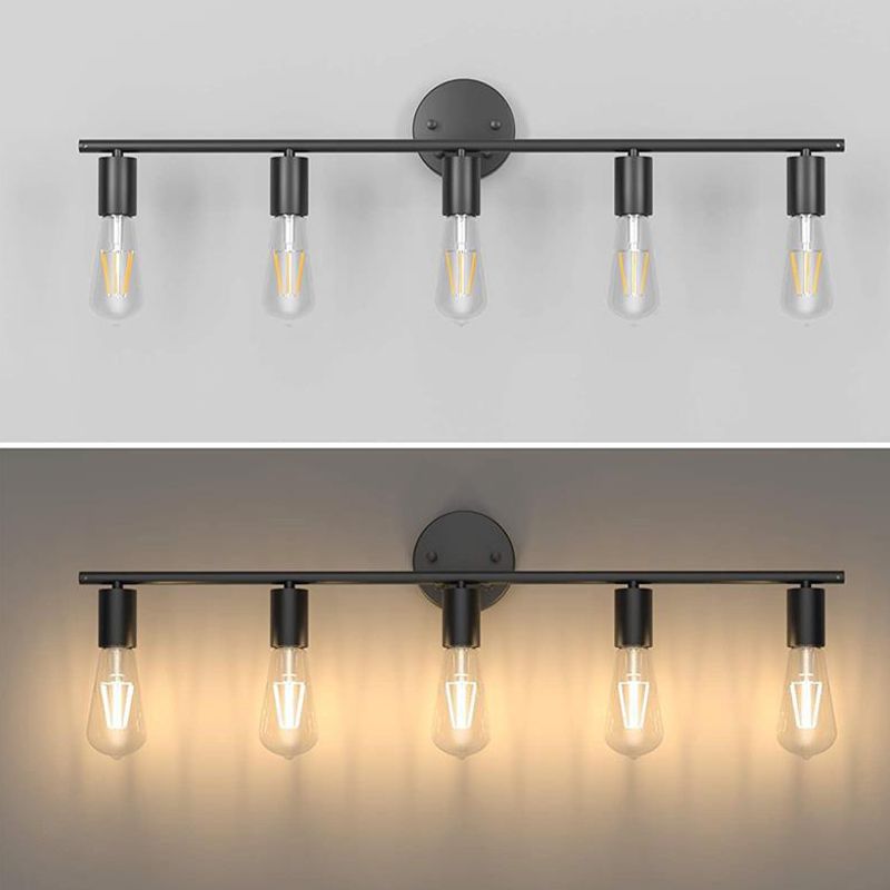 Multi - Light Bathroom Vanity Lighting Iron Industrial Bath Vanity without Shade