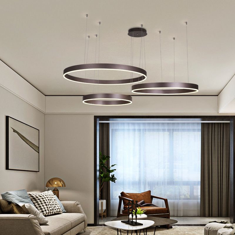 Acrylic Circle Shaped LED Ceiling Light Simplicity Living Room Chandelier Pendant Light