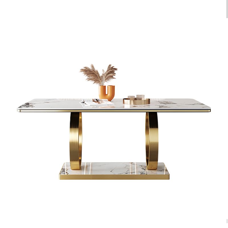 Base de caballete rectangular, muebles para el hogar, colección de comedor de acero inoxidable para comedor