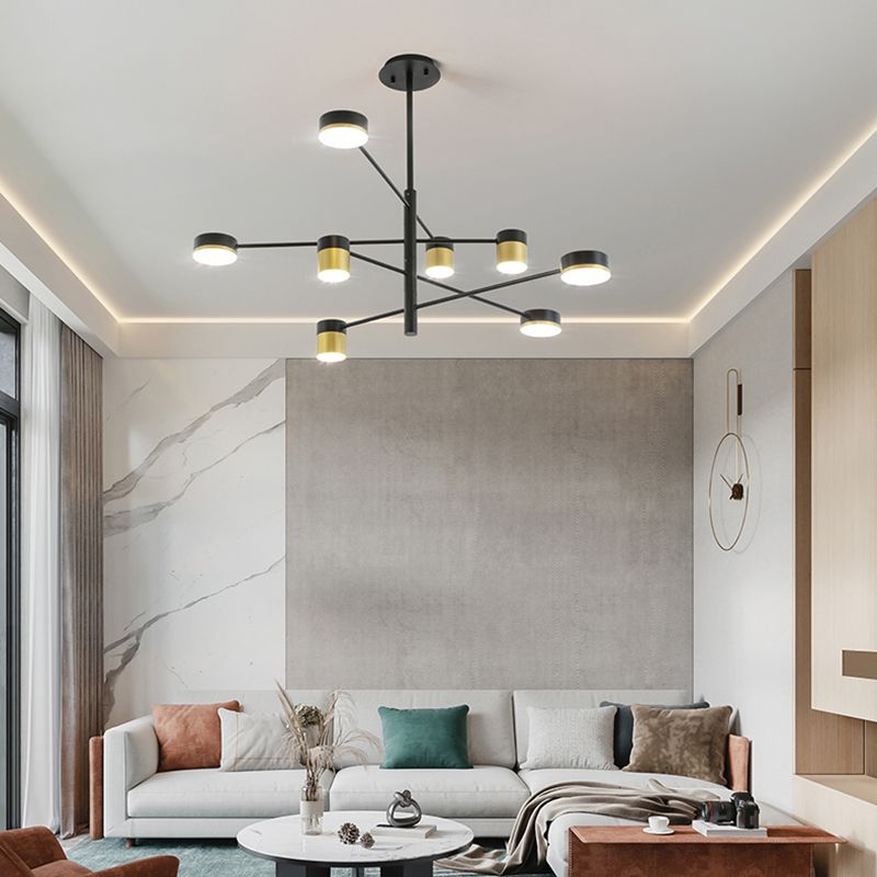 Candeleras colgantes de forma de cilindro de estilo contemporáneo luces colgantes colgantes de metal