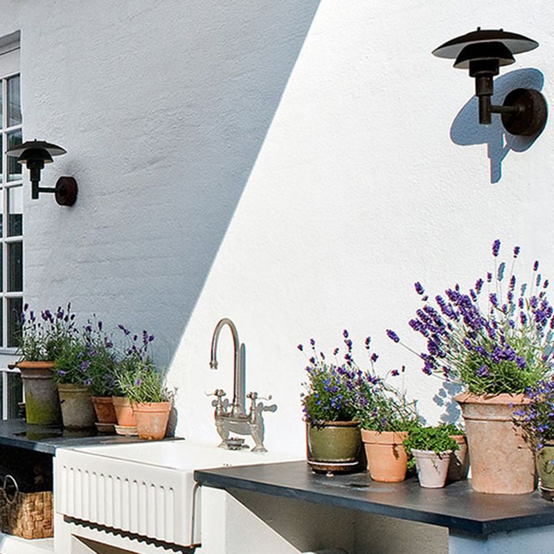 Matte Black Wall Lamp Industrial Aluminum 1 - Light Wall Armed Sconce