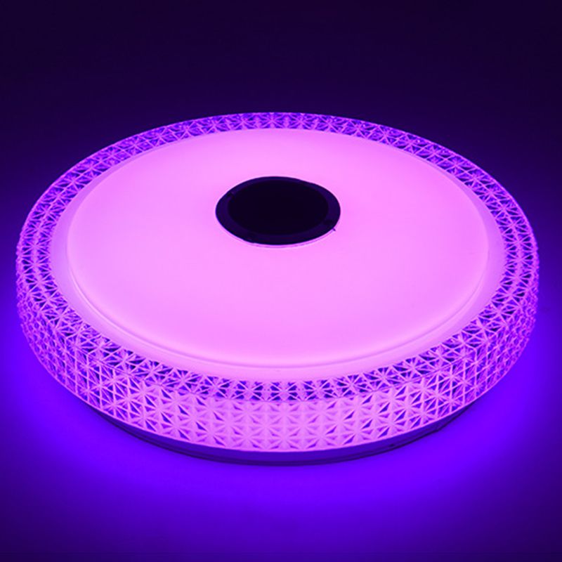 Weiße kreisförmige WLAN-Deckenleuchte, moderne LED-Acryl-Unterputzleuchte für Schlafzimmer