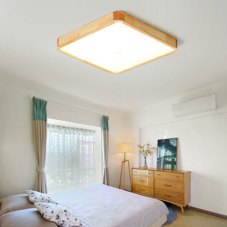 Holz 1-Licht Flush Lampe Armaturen modernen Stil Geometrische LED Flush Deckenleuchten