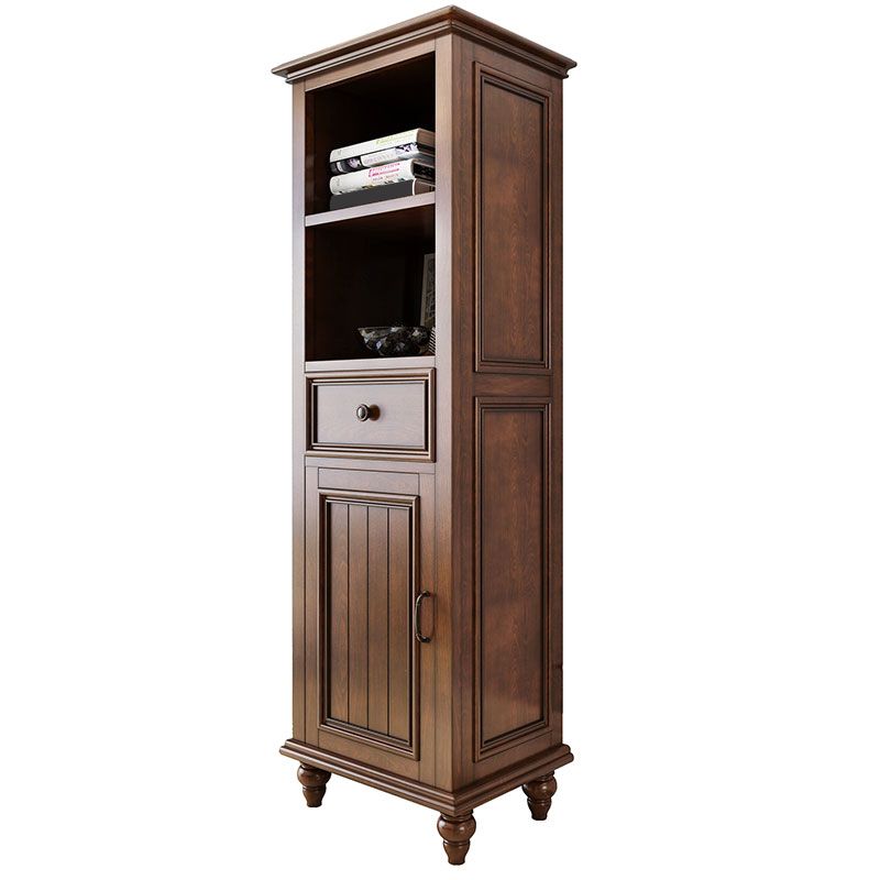 Solid Wood 1 - Drawer Storage Cabinet, 1-Door Lacquered Accent Cabinet