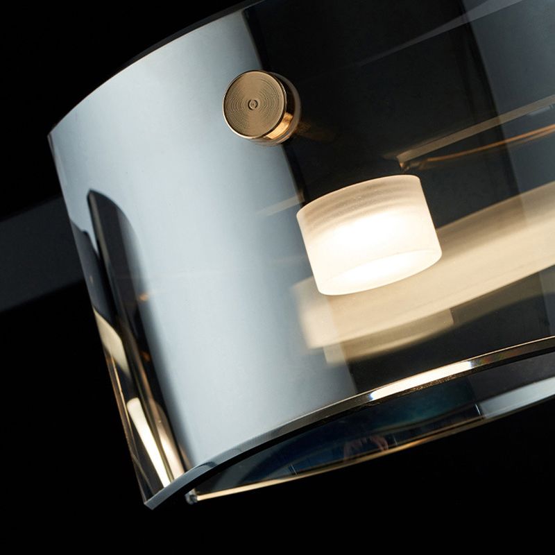 Modern Island Light LED Island Hanging Light with Glass Shade for Dining Room
