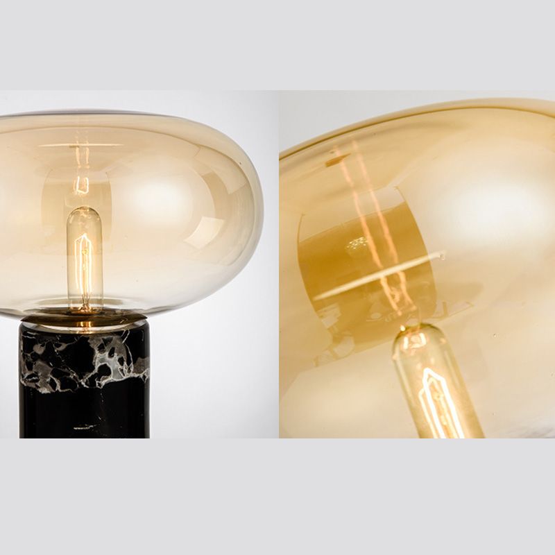Ultra-modern Simplicity Oval Table Lamp Glass Nightstand Lamp for Bedroom