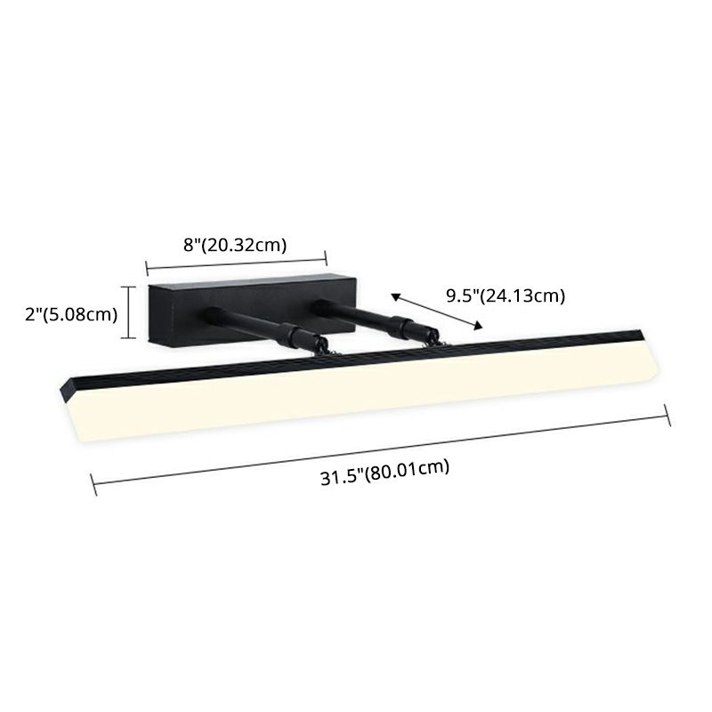 Modern Minimalist Style Linear Vanity Wall Light Fixtures Metal Vanity Lamp with Acrylic Shade