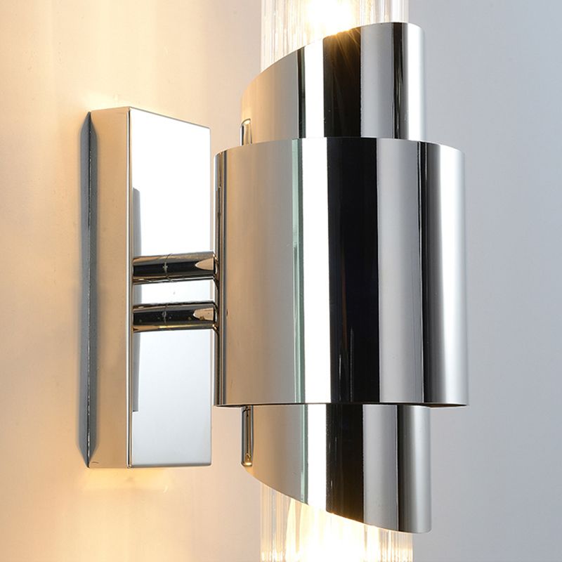 Glass Cylinder Wall Sconces Industrial Style 2 Lights Wall Mounted Lamps