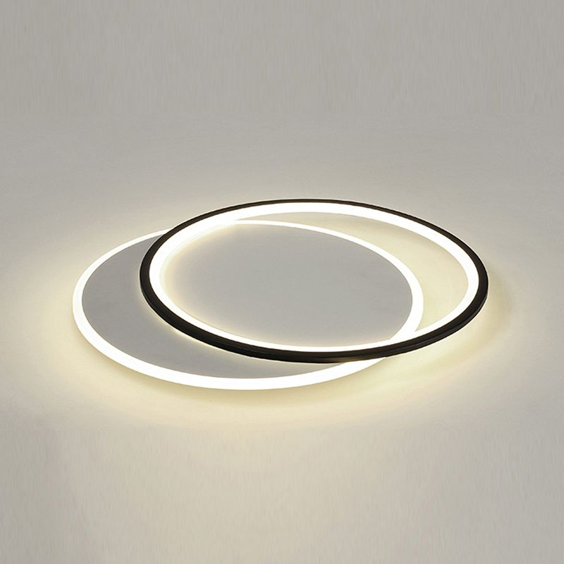 Black Circles Ceiling Light Fixture Minimalist LED Metal Ceiling Flush Mount