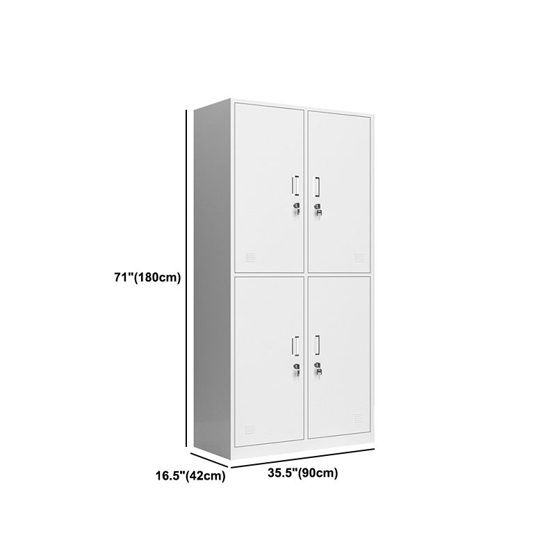 Contemporary Wardrobe White Colour Steel Wardrobe Closet with Doors