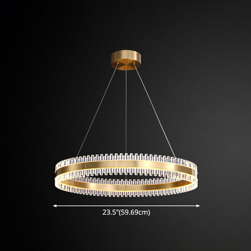 Contemporary Interlace Rings Chandelier Lights Metal Hanging Pendant Light for Living Room