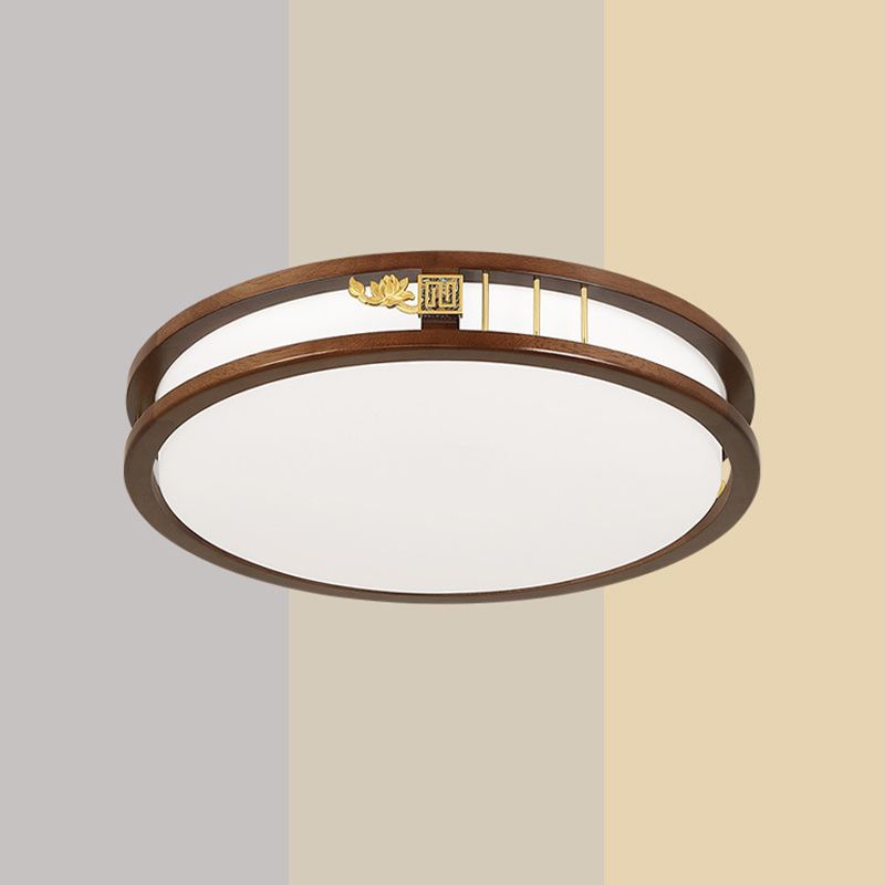 Geometric Flush Mount Fixture Modern Wood Flush Light for Living Room