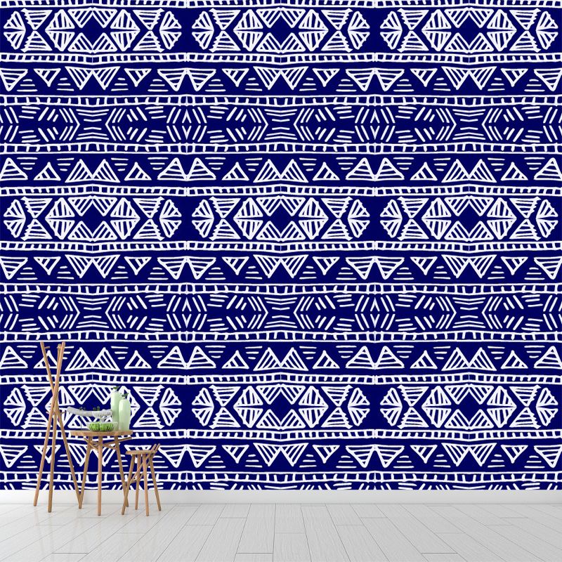 Seamless Floral Wall Mural Decal Purple Bohemian Style Wall Covering for Living Room