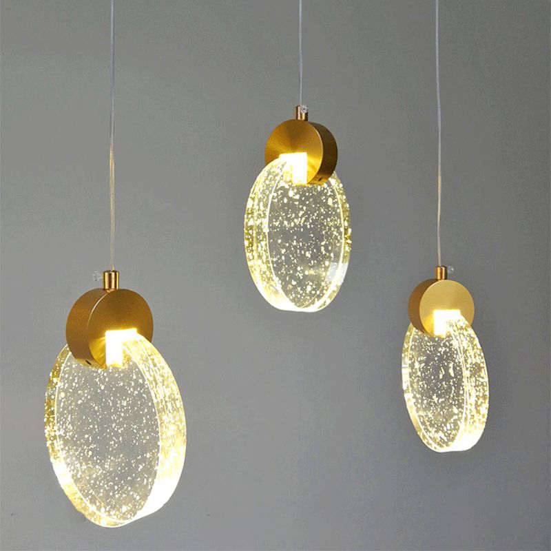 Geometry Shape Crystal Hanging Lights Modern Style Hanging Light Fixtures