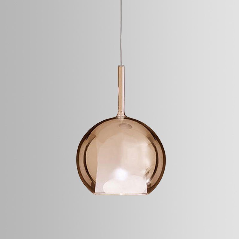 Globe Pendelleuchte Leuchte zeitgenössische Cognac -Glas 1 Leichtes Esszimmer Hanges Licht, 6 "/8"/10 "breit