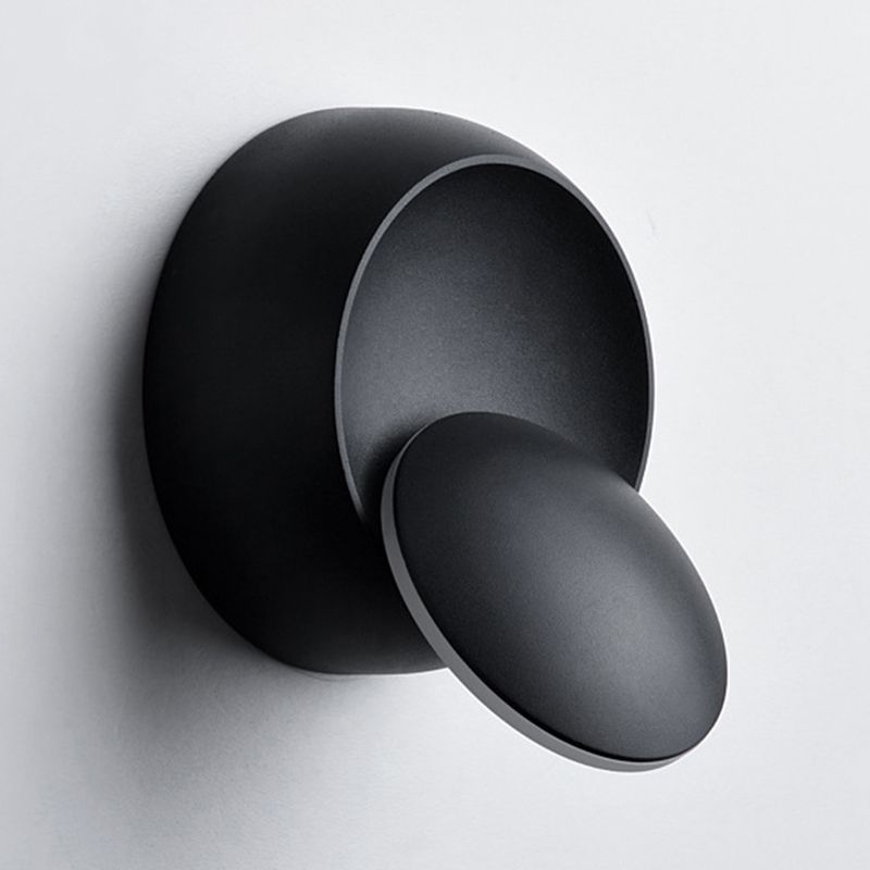 Round Disc Shape Wall Sconce Modern Style Acrylic 1 Light Sconce in Black / White