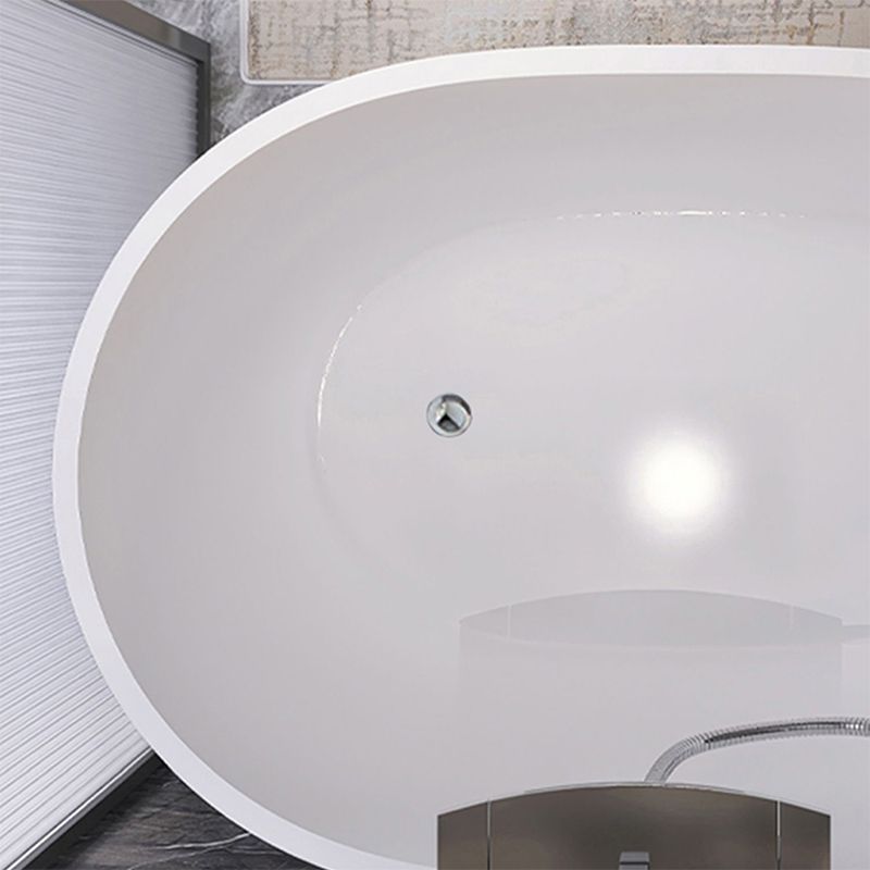 Modern Style Freestanding Bath Tub Acrylic Oval Bathtub in White