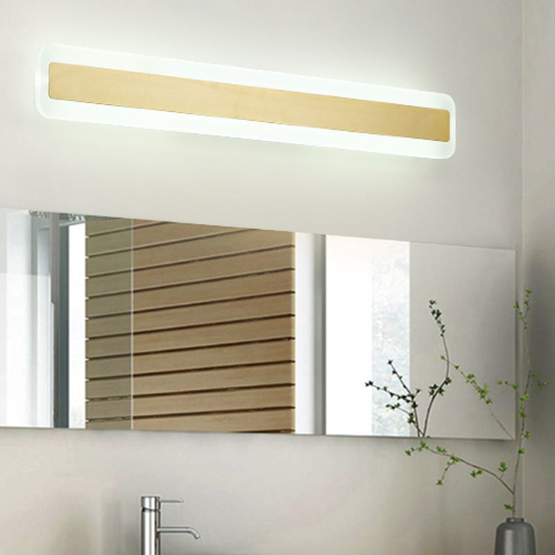 Linear Shape Metal Wall Sconce Modern Style Single Light Mirror Wall Mount Light