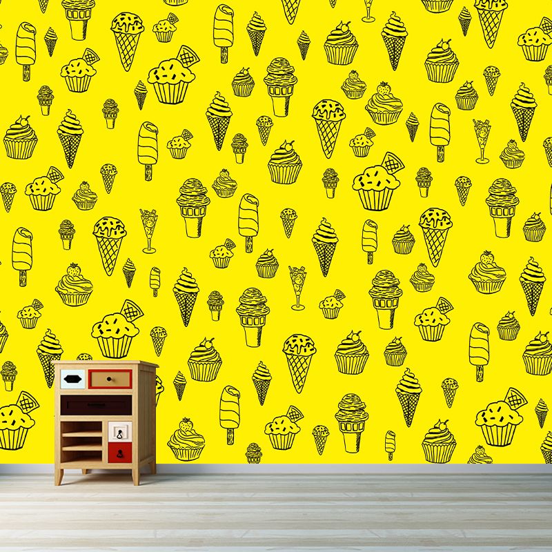 Customized Illustration Dessert Mural Wallpaper Commerce Shop Decoration