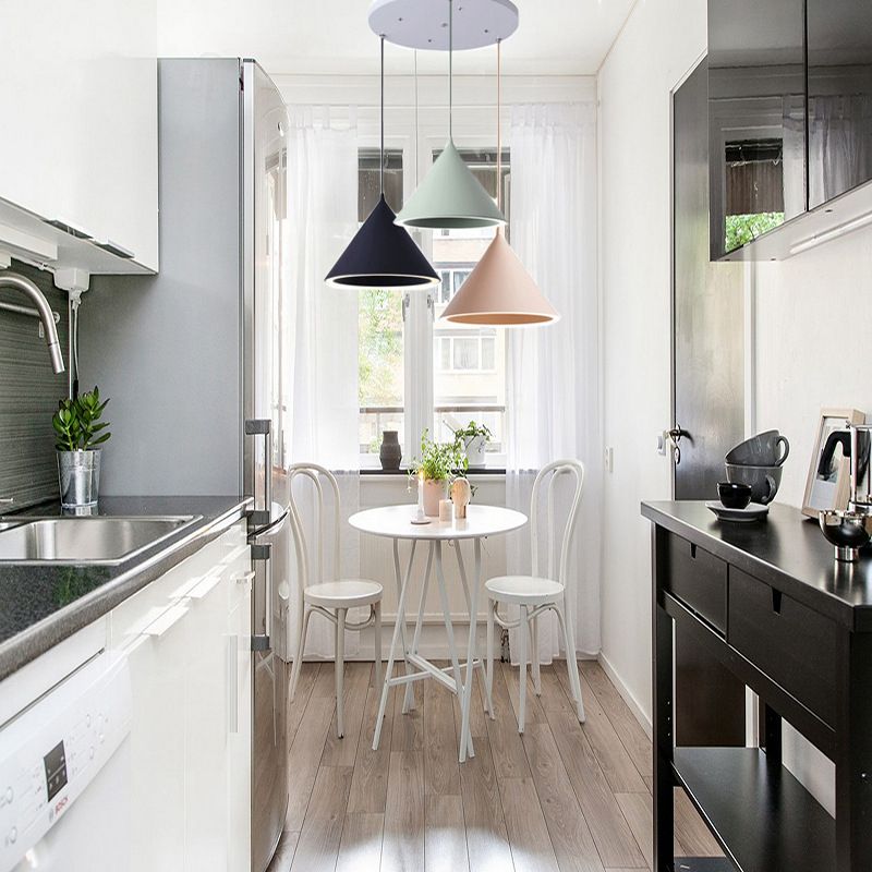 Pendante à cône Lights moderne lampe suspendue en métal 3 pendentif léger en plusieurs couleurs