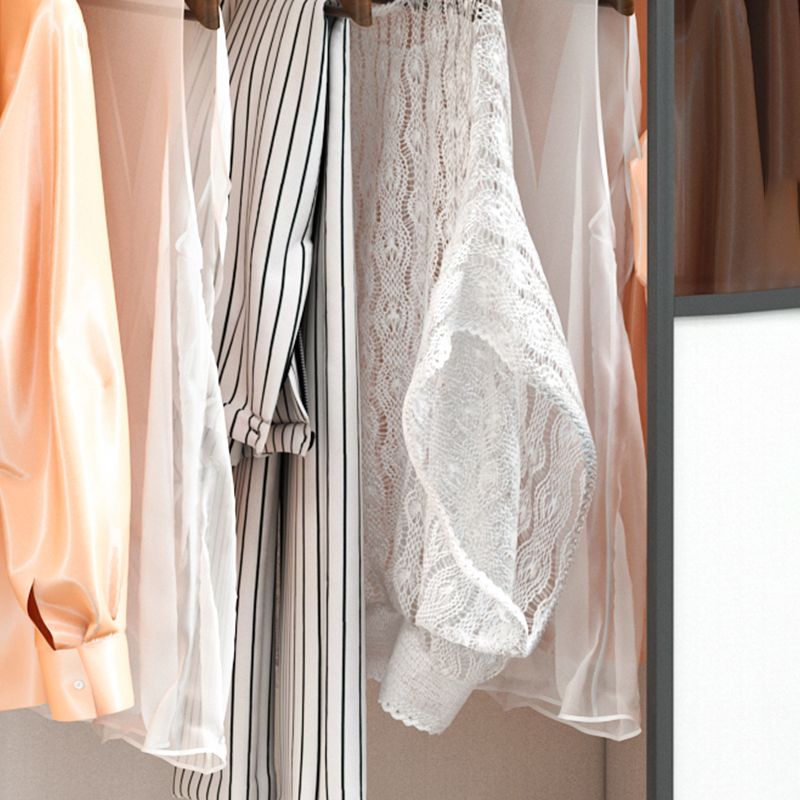 White Sliding Wardrobe Closet Engineered Wood Wardrobe Armoire